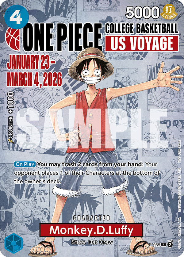 Monkey D. Luffy (P-055) College Basketball US Voyage Special Event Promo