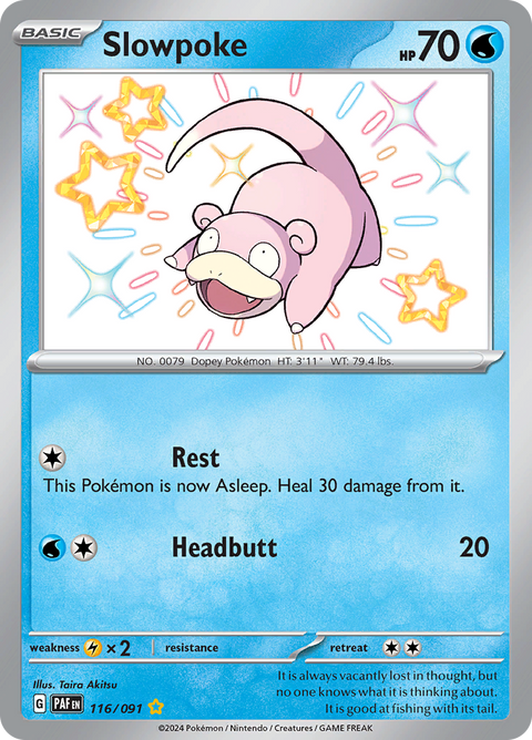 Slowpoke 116/091 from Paldean Fates (PAF) - Shiny Rare English Pokémon TCG single card
