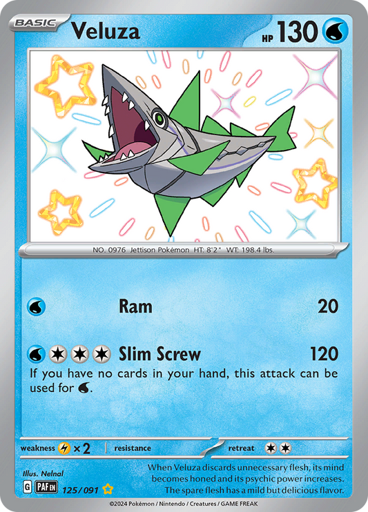Veluza 125/091 from Paldean Fates (PAF) - Shiny Rare English Pokémon TCG single card