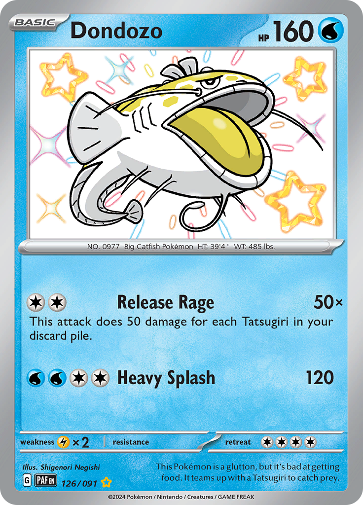 Dondozo 126/091 from Paldean Fates (PAF) - Shiny Rare English Pokémon TCG single card
