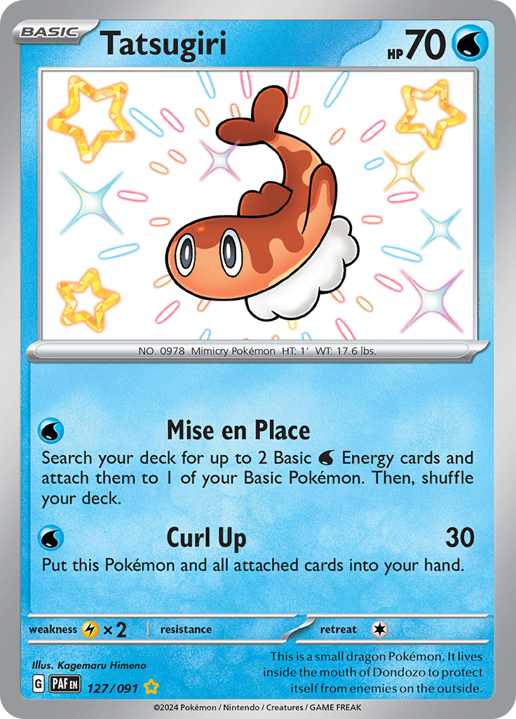 Tatsugiri 127/091 from Paldean Fates (PAF) - Shiny Rare English Pokémon TCG single card
