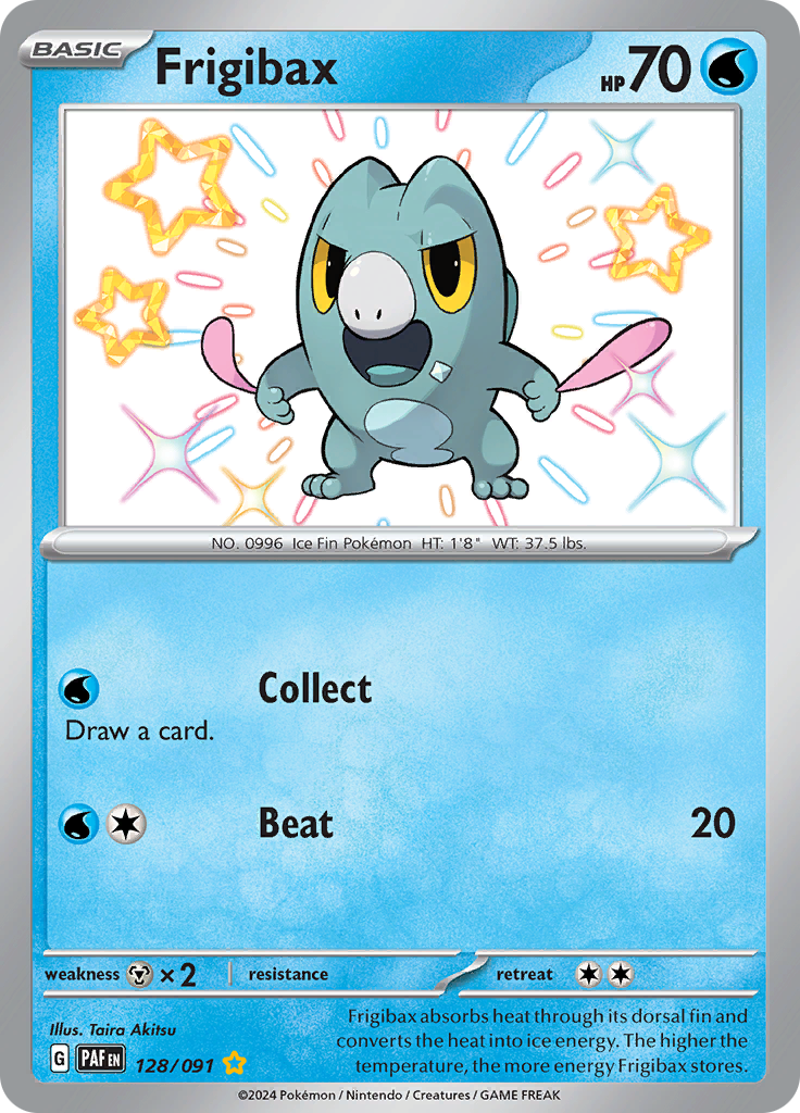 Frigibax 128/091 from Paldean Fates (PAF) - Shiny Rare English Pokémon TCG single card
