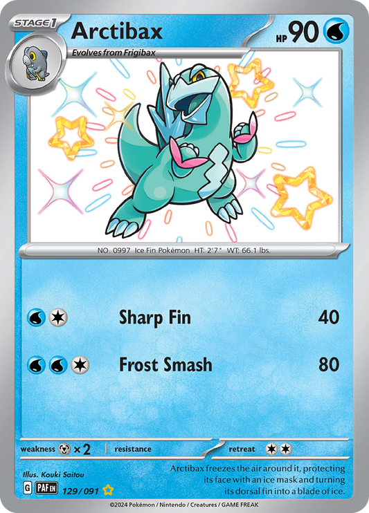 Arctibax 129/091 from Paldean Fates (PAF) - Shiny Rare English Pokémon TCG single card