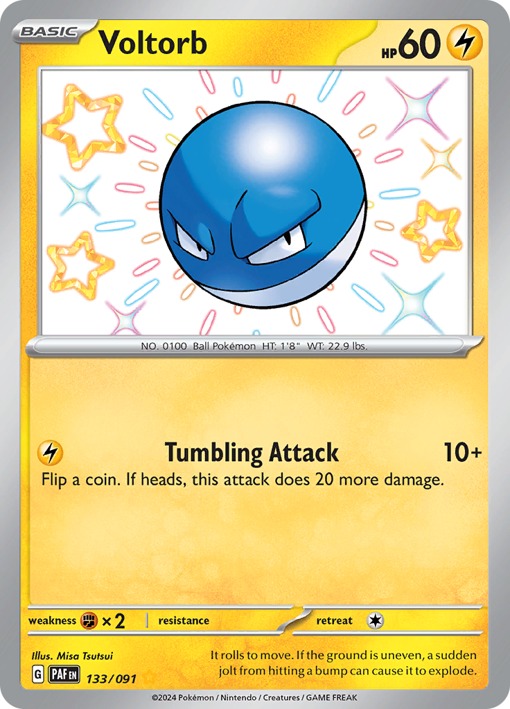 Voltorb (133/091) Paldean Fates Shiny Rare – Pokémon TCG English