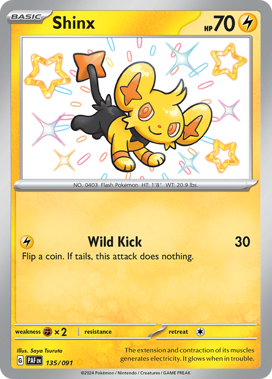 Shinx 135/091 from Paldean Fates (PAF) - Shiny Rare English Pokémon TCG single card