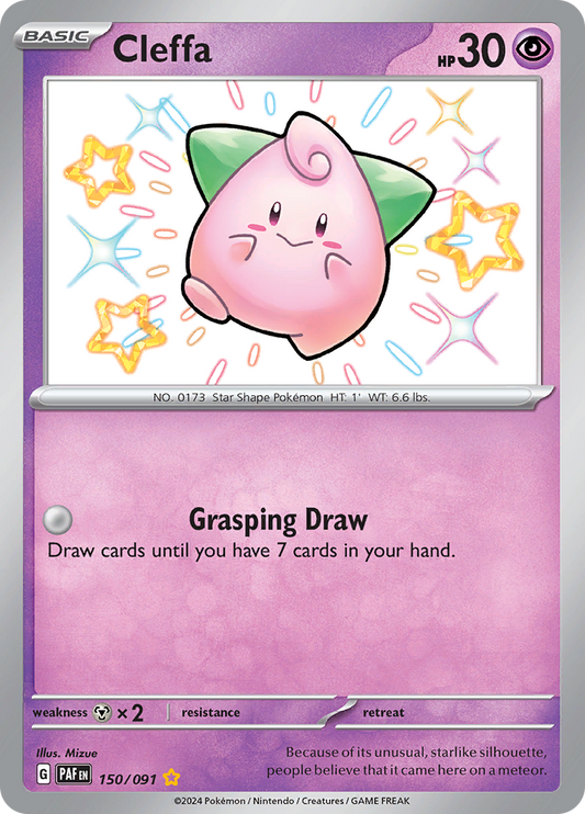 Cleffa 150/091 from Paldean Fates (PAF) - Shiny Rare English Pokémon TCG single card