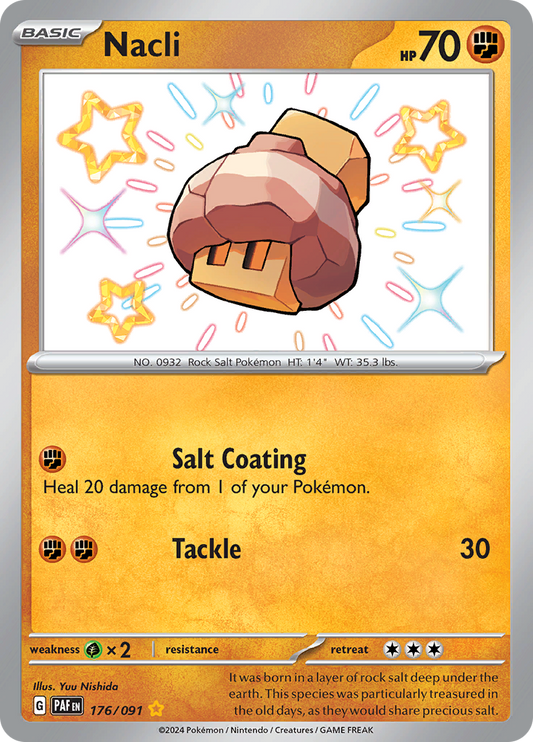 Nacli 176/091 from Paldean Fates (PAF) - Shiny Rare English Pokémon TCG single card