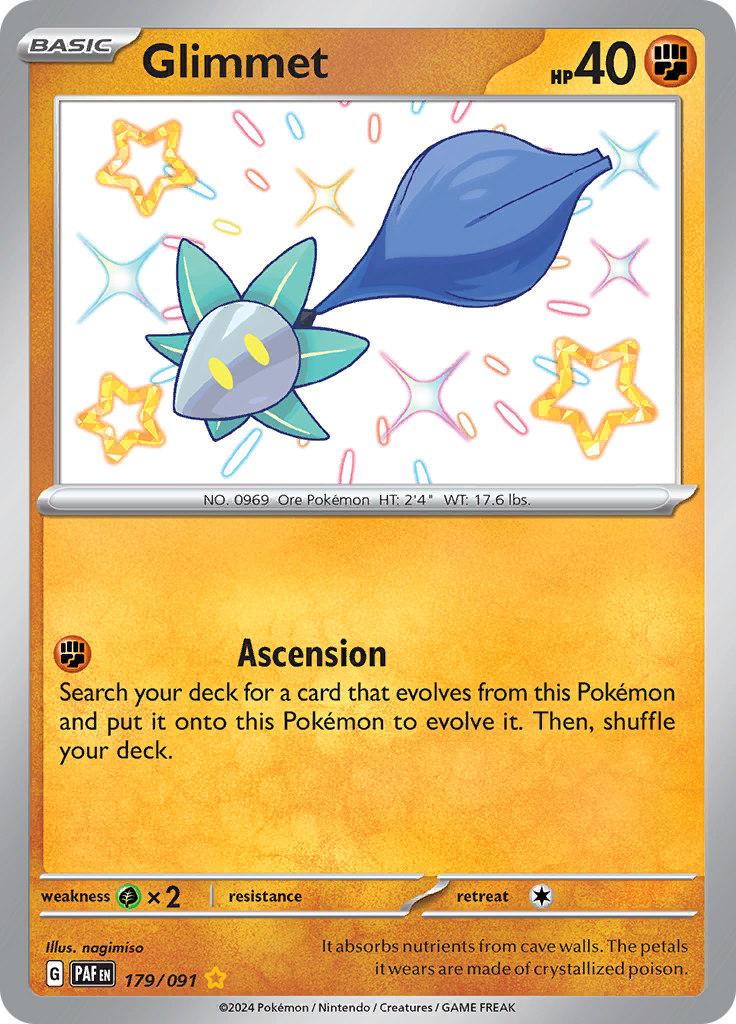 Glimmet 179/091 from Paldean Fates (PAF) - Shiny Rare English Pokémon TCG single card