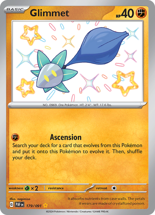 Glimmet 179/091 from Paldean Fates (PAF) - Shiny Rare English Pokémon TCG single card