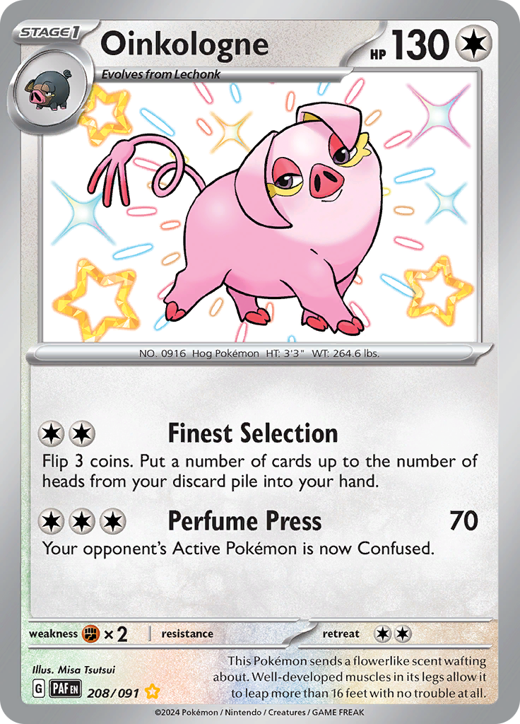 Oinkologne 208/091 from Paldean Fates (PAF) - Shiny Rare English Pokémon TCG single card