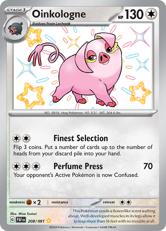 Oinkologne 208/091 from Paldean Fates (PAF) - Shiny Rare English Pokémon TCG single card