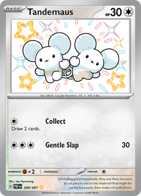Tandemaus 209/091 from Paldean Fates (PAF) - Shiny Rare English Pokémon TCG single card