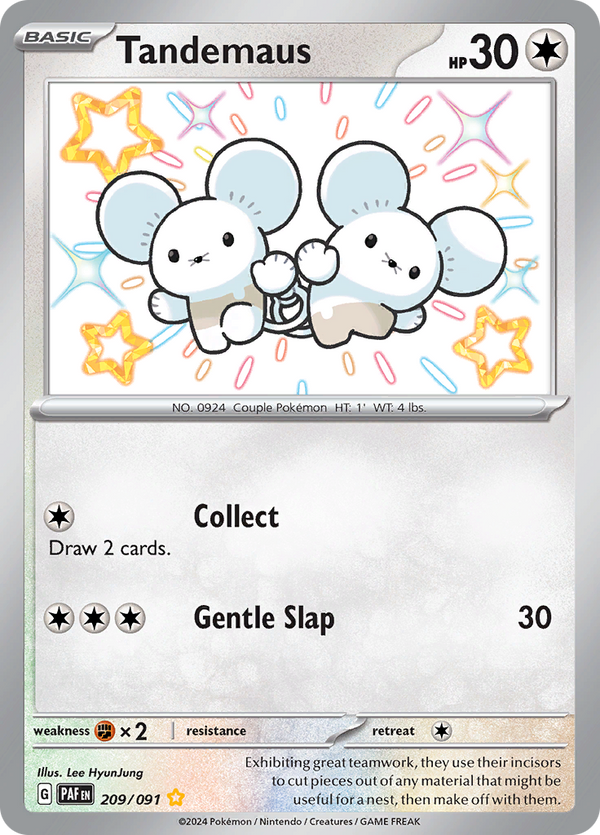 Tandemaus 209/091 from Paldean Fates (PAF) - Shiny Rare English Pokémon TCG single card
