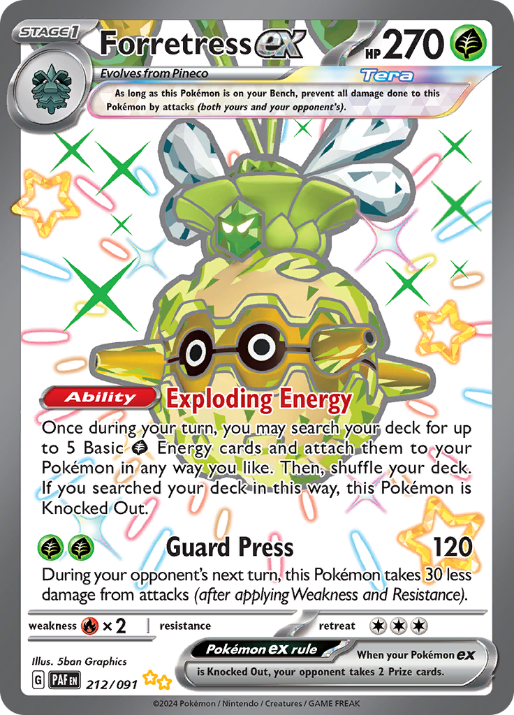 Forretress ex 212/091 from Paldean Fates (PAF) - Ultra Rare English Pokémon TCG single card