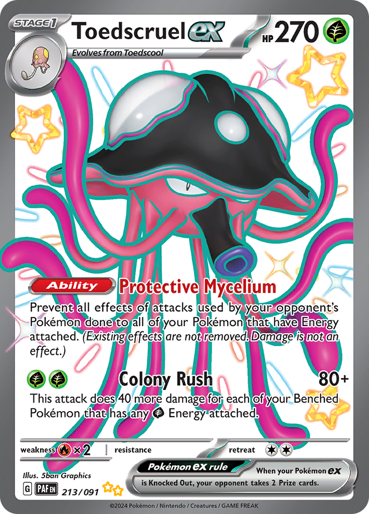 Toedscruel ex 213/091 from Paldean Fates (PAF) - Ultra Rare English Pokémon TCG single card