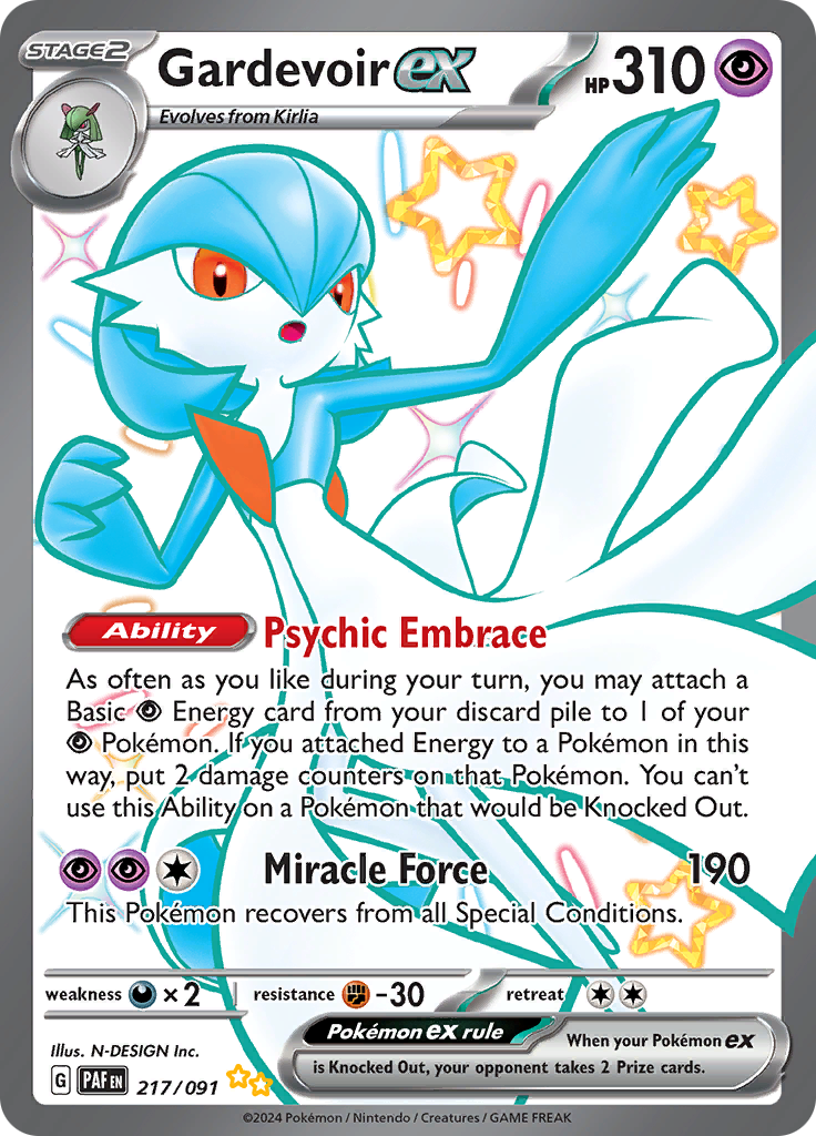 Gardevoir ex 217/091 from Paldean Fates (PAF) - Ultra Rare English Pokémon TCG single card