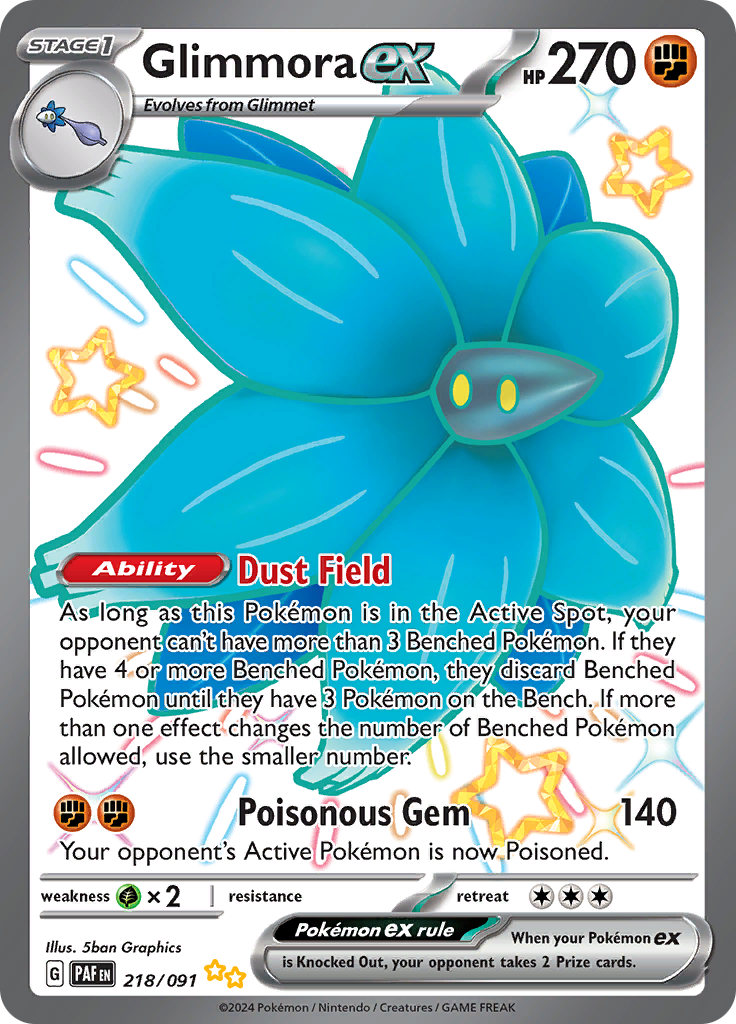 Glimmora ex 218/091 from Paldean Fates (PAF) - Ultra Rare English Pokémon TCG single card