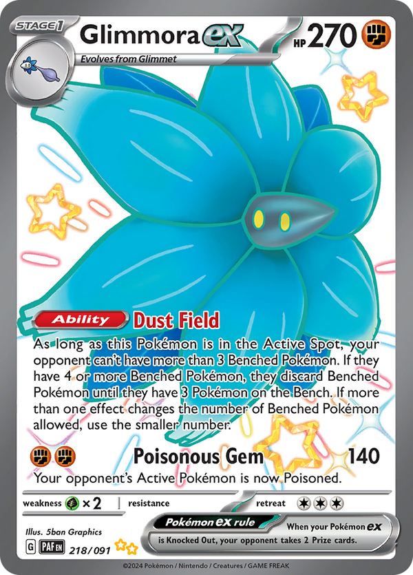 Glimmora ex 218/091 from Paldean Fates (PAF) - Ultra Rare English Pokémon TCG single card