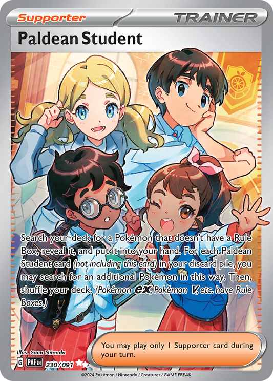Paldean Student 230/091 from Paldean Fates (PAF) - Ultra Rare English Pokémon TCG single card