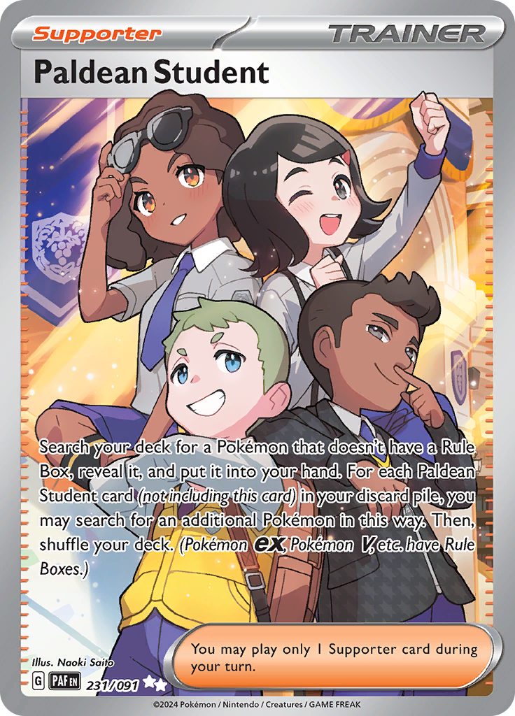 Paldean Student 231/091 from Paldean Fates (PAF) - Ultra Rare English Pokémon TCG single card