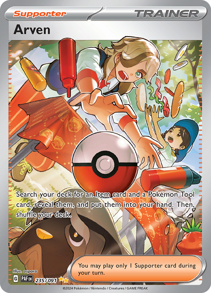 Arven 235/091 from Paldean Fates (PAF) - Special Illustration Rare English Pokémon TCG single card