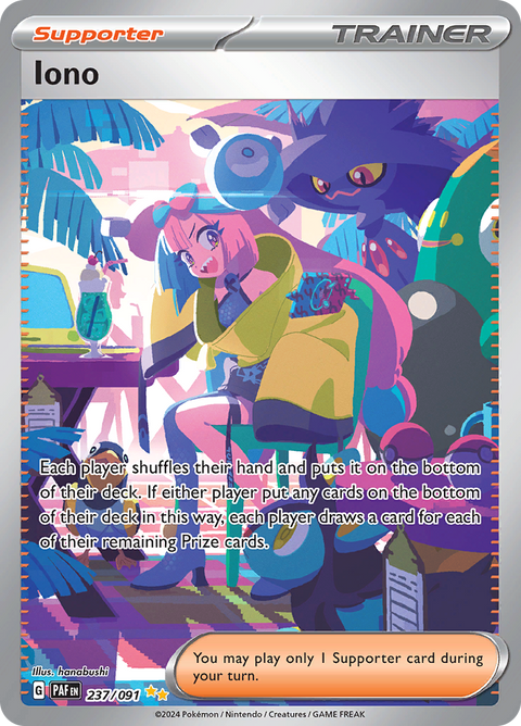 Iono 237/091 from Paldean Fates (PAF) - Special Illustration Rare English Pokémon TCG single card