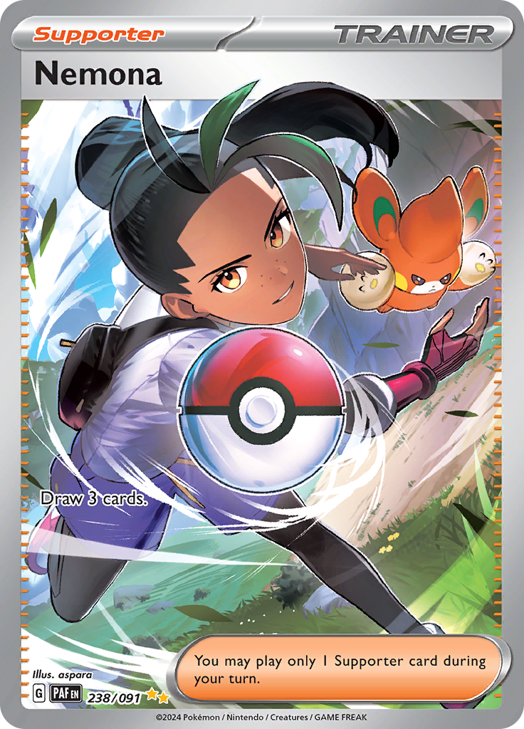 Nemona 238/091 from Paldean Fates (PAF) - Special Illustration Rare English Pokémon TCG single card