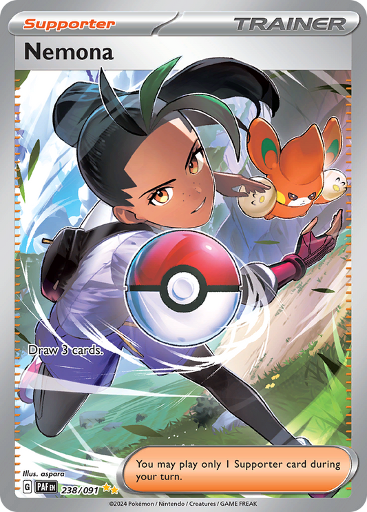 Nemona 238/091 from Paldean Fates (PAF) - Special Illustration Rare English Pokémon TCG single card