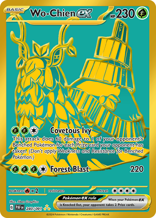 Wo-Chien ex 240/091 from Paldean Fates (PAF) - Hyper Rare English Pokémon TCG single card