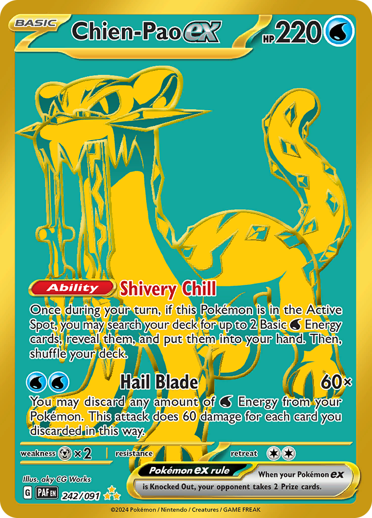 Chien-Pao ex 242/091 from Paldean Fates (PAF) - Hyper Rare English Pokémon TCG single card