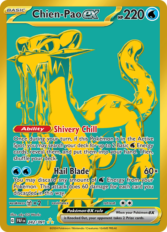 Chien-Pao ex 242/091 from Paldean Fates (PAF) - Hyper Rare English Pokémon TCG single card