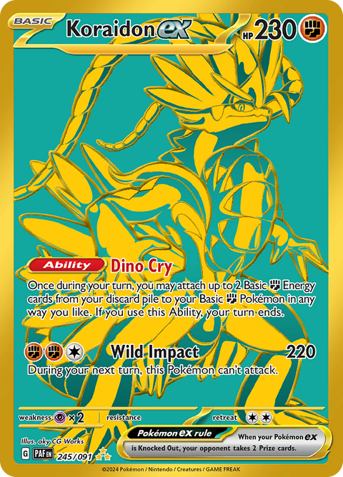 Koraidon ex 245/091 from Paldean Fates (PAF) - Hyper Rare English Pokémon TCG single card