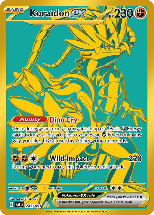 Koraidon ex 245/091 from Paldean Fates (PAF) - Hyper Rare English Pokémon TCG single card