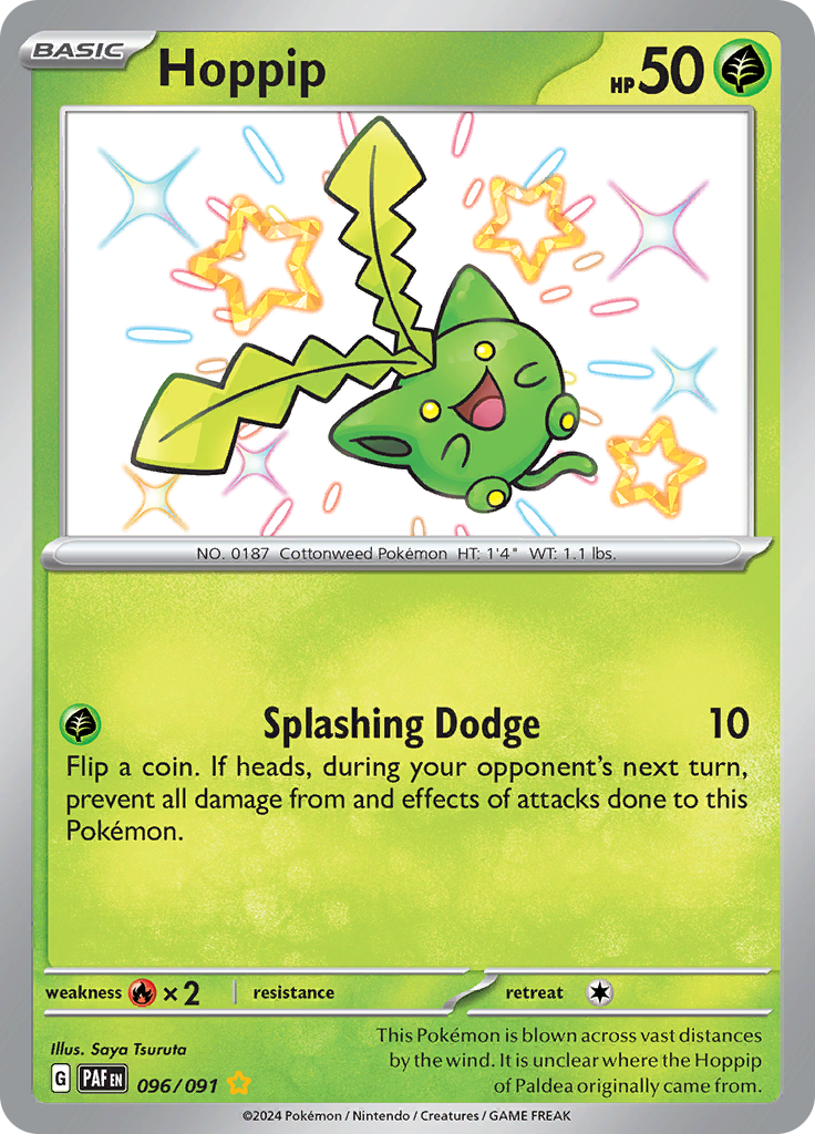 Hoppip 096/091 from Paldean Fates (PAF) - Shiny Rare English Pokémon TCG single card
