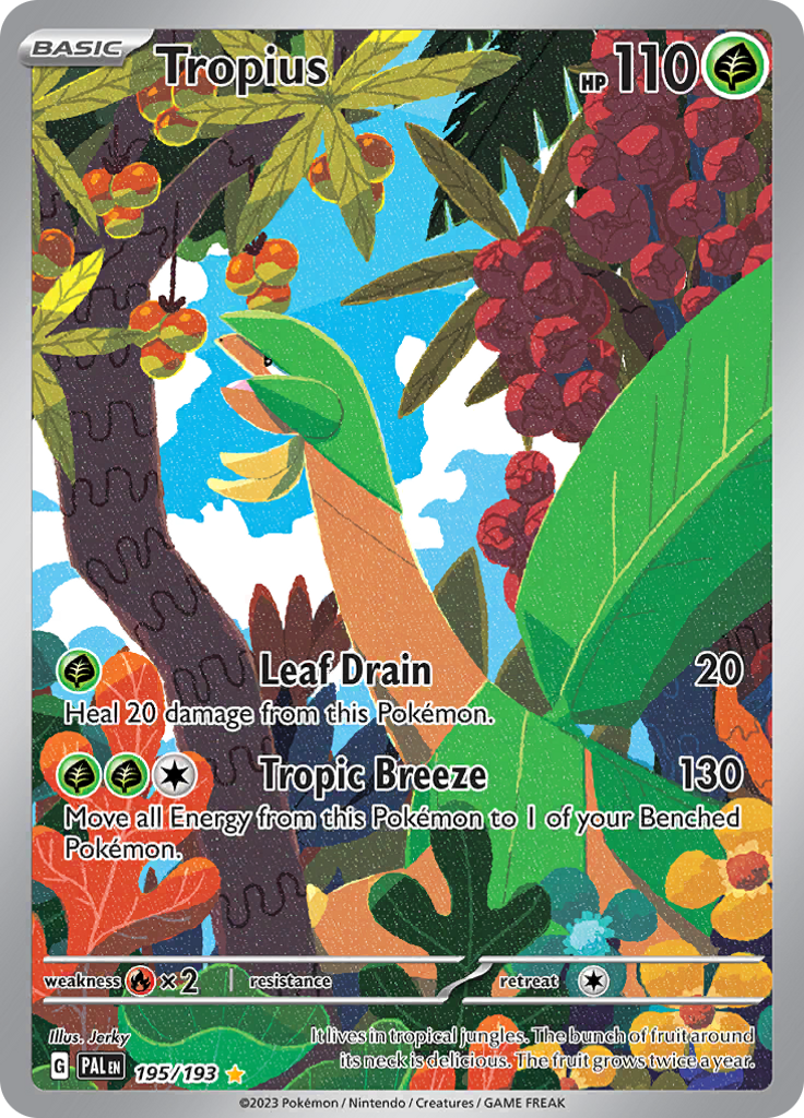 Tropius 195/193 from Paldea Evolved (PAL) - Illustration Rare English Pokémon TCG single card