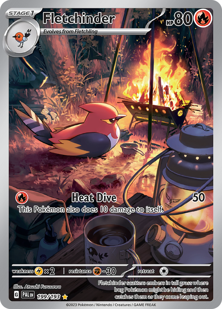 Fletchinder 199/193 from Paldea Evolved (PAL) - Illustration Rare English Pokémon TCG single card