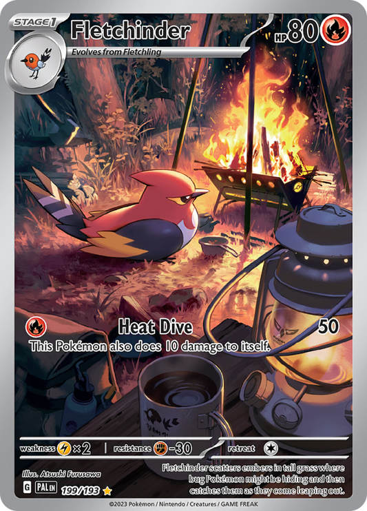 Fletchinder 199/193 from Paldea Evolved (PAL) - Illustration Rare English Pokémon TCG single card