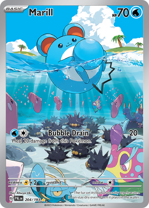 Marill 204/193 from Paldea Evolved (PAL) - Illustration Rare English Pokémon TCG single card
