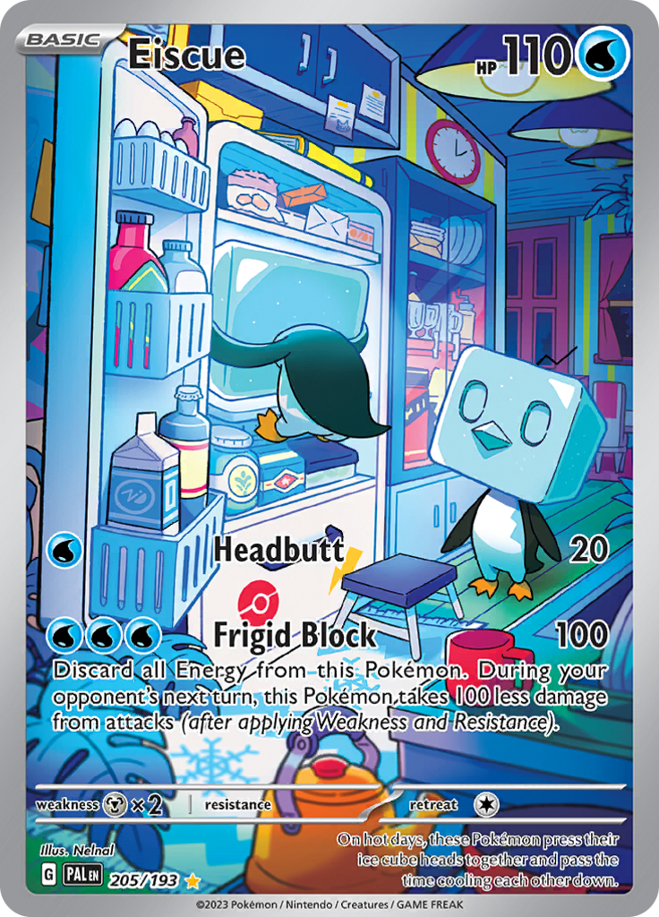 Eiscue 205/193 from Paldea Evolved (PAL) - Illustration Rare English Pokémon TCG single card