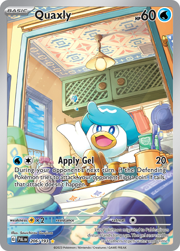 Quaxly 206/193 from Paldea Evolved (PAL) - Illustration Rare English Pokémon TCG single card