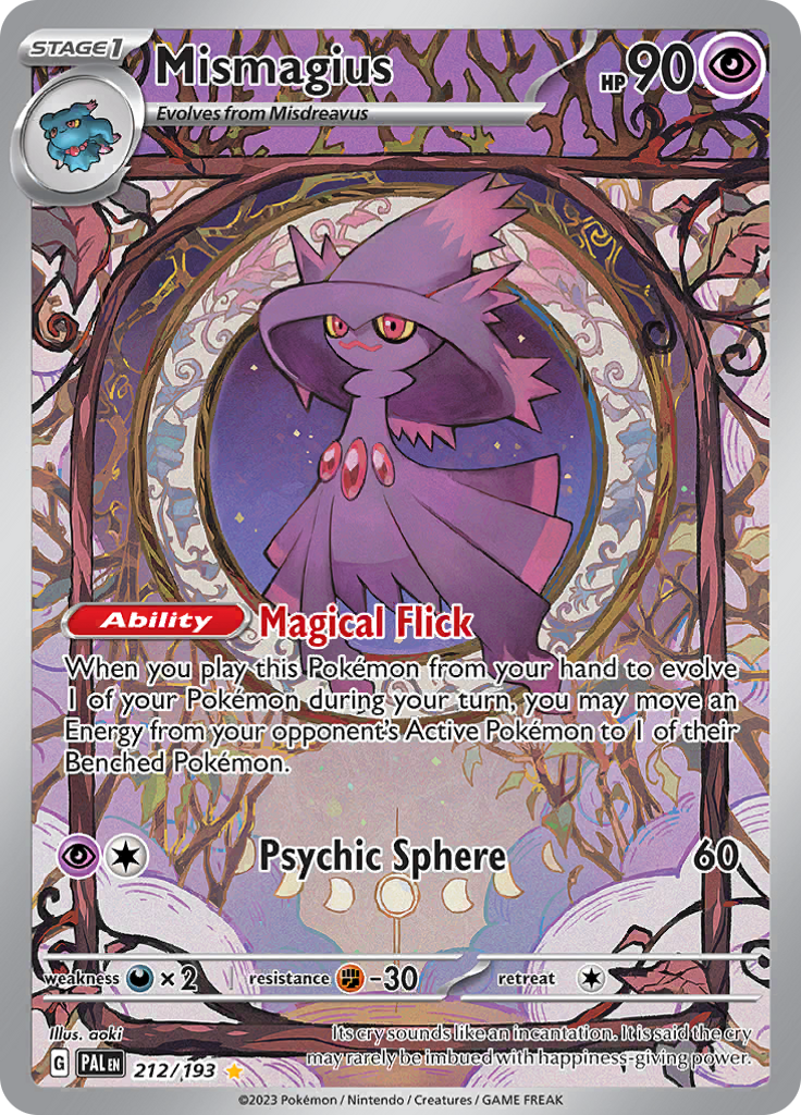 Mismagius 212/193 from Paldea Evolved (PAL) - Illustration Rare English Pokémon TCG single card