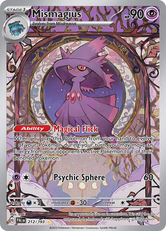 Mismagius 212/193 from Paldea Evolved (PAL) - Illustration Rare English Pokémon TCG single card