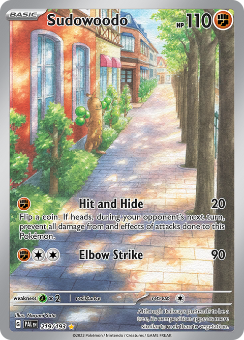 Sudowoodo 219/193 from Paldea Evolved (PAL) - Illustration Rare English Pokémon TCG single card