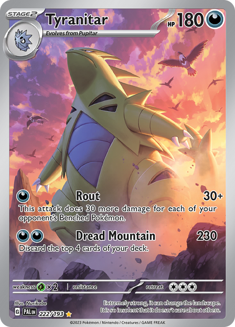 Tyranitar 222/193 from Paldea Evolved (PAL) - Illustration Rare English Pokémon TCG single card