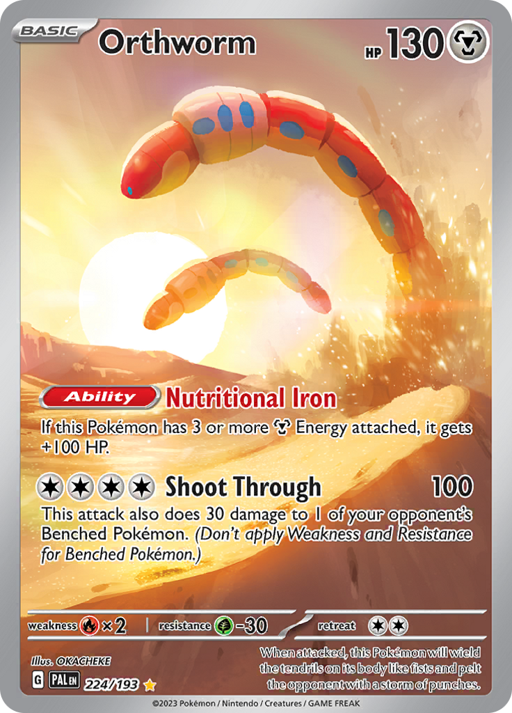 Orthworm 224/193 from Paldea Evolved (PAL) - Illustration Rare English Pokémon TCG single card