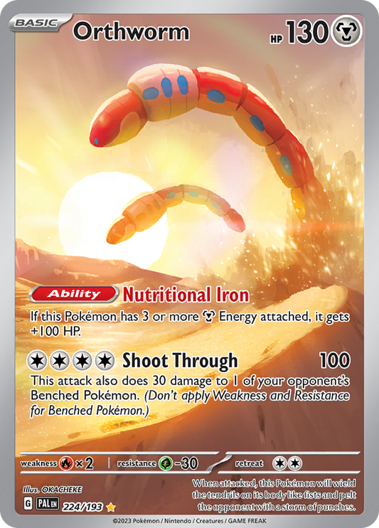 Orthworm 224/193 from Paldea Evolved (PAL) - Illustration Rare English Pokémon TCG single card