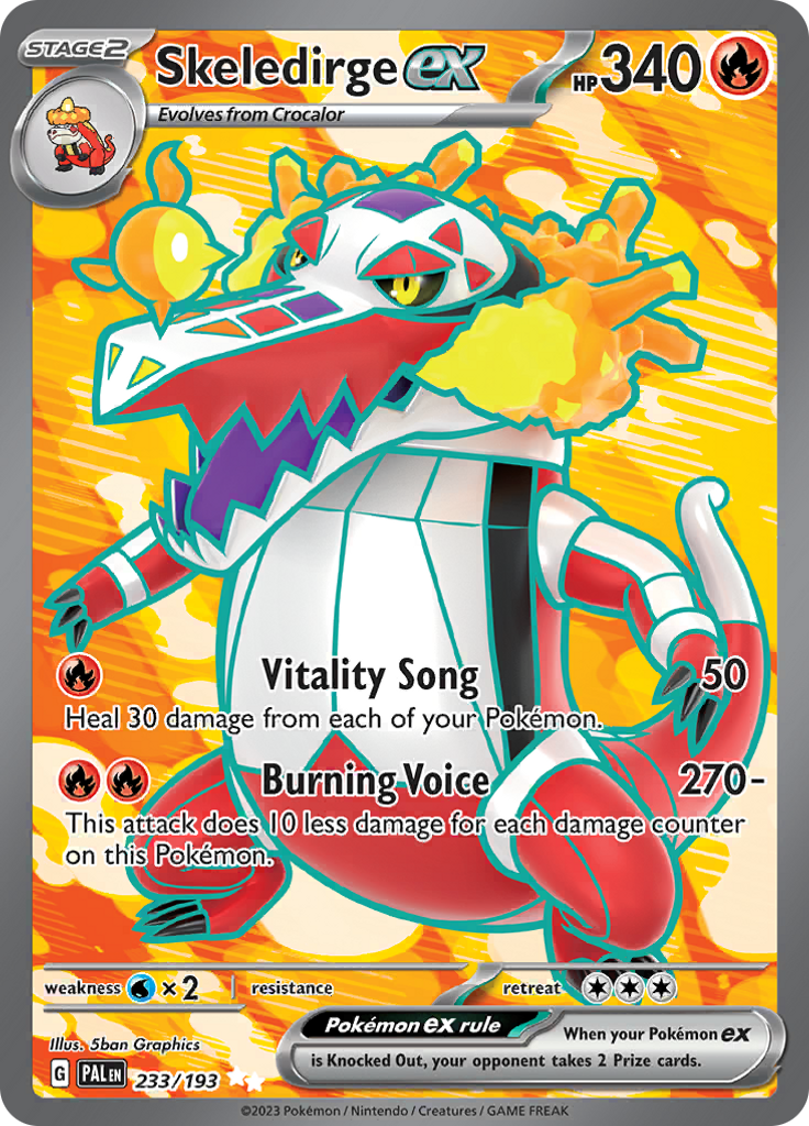 Skeledirge ex 233/193 from Paldea Evolved (PAL) - Ultra Rare English Pokémon TCG single card