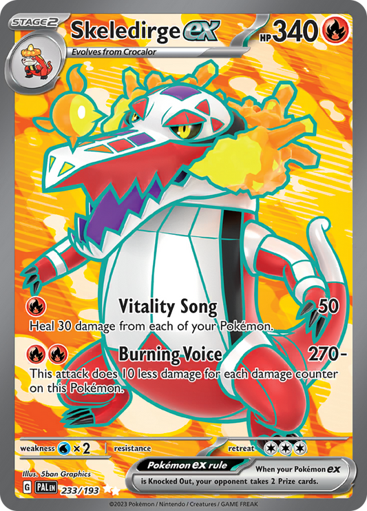 Skeledirge ex 233/193 from Paldea Evolved (PAL) - Ultra Rare English Pokémon TCG single card