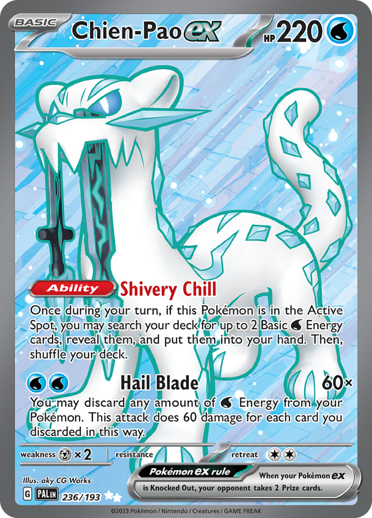 Chien-Pao ex 236/193 from Paldea Evolved (PAL) - Ultra Rare English Pokémon TCG single card