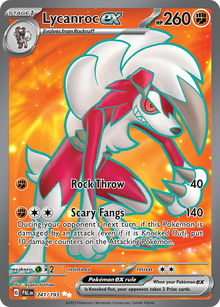 Lycanroc ex 241/193 from Paldea Evolved (PAL) - Ultra Rare English Pokémon TCG single card